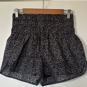 free people movement active Black and Gray cheetah print Women's Shorts